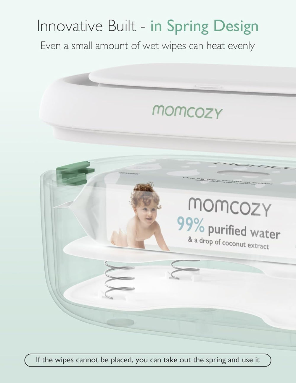 Momcozy Smart Baby Wipe Warmer – Top-Heating Dispenser with Built-in Night Light