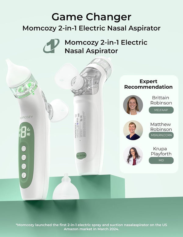 Momcozy BreezyClear™ 2-in-1 Electric Nasal Aspirator for Baby with Spray