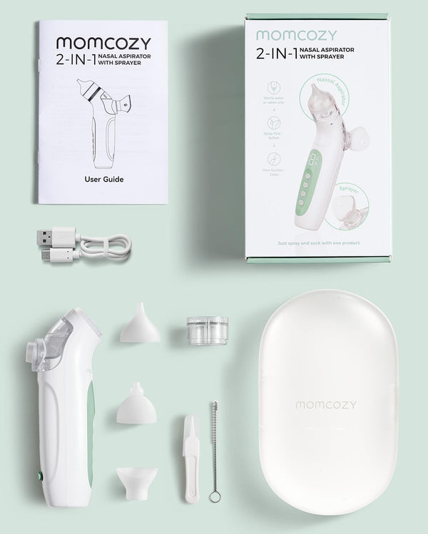 Momcozy BreezyClear™ 2-in-1 Electric Nasal Aspirator for Baby with Spray