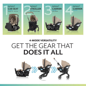 Evenflo® Shyft™ DualRide™ Infant Car Seat - Stroller Combo with Carryall Storage Champagne