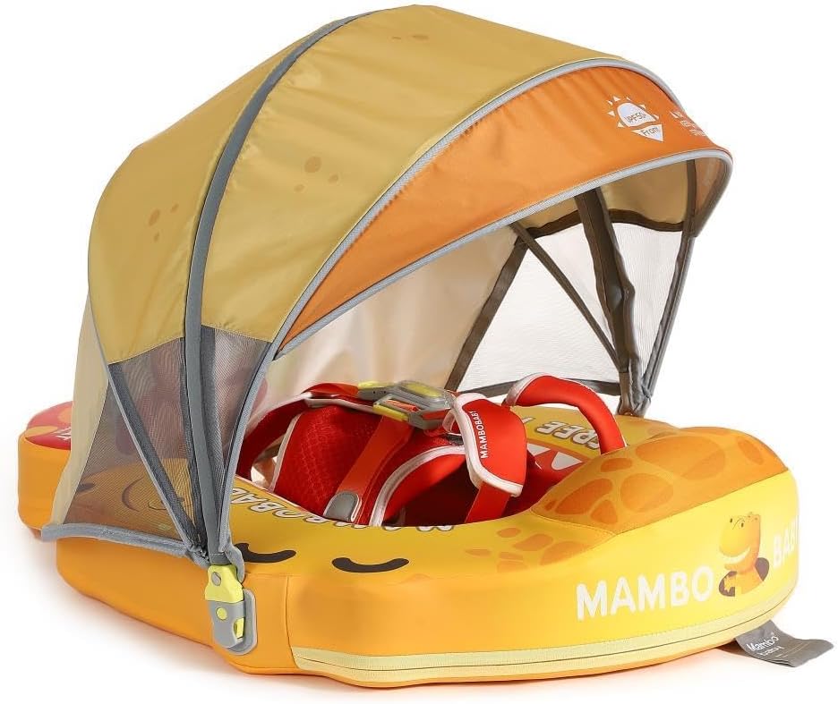 Mambobaby Non-Inflatable Chest Baby Float with Canopy - T-Rex