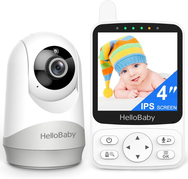 Hello Baby 4.00 No Wi-Fi Baby Monitor with Night Vision Portable for Nursery and Travel