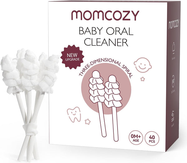 Momcozy Baby Tongue Cleaner & Oral Cleaner – 40 Disposable Baby Toothbrushes