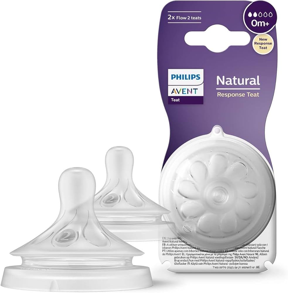 avent 2 natural teats first flow 2 holes - 0m+ 962/02