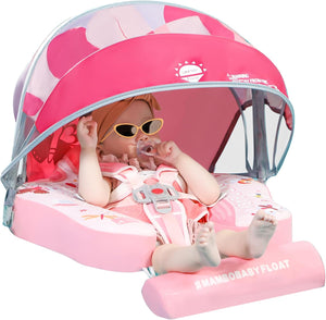 Mambobaby Non-Inflatable Chest Baby Float with Canopy - Butterfly