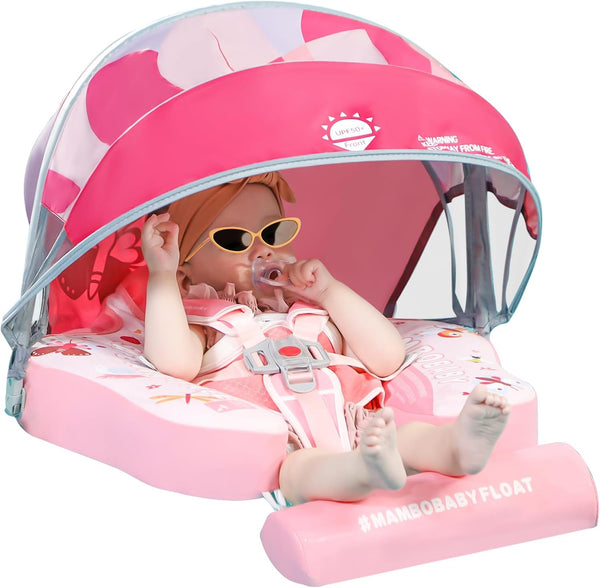 Mambobaby Non-Inflatable Chest Baby Float with Canopy - Butterfly