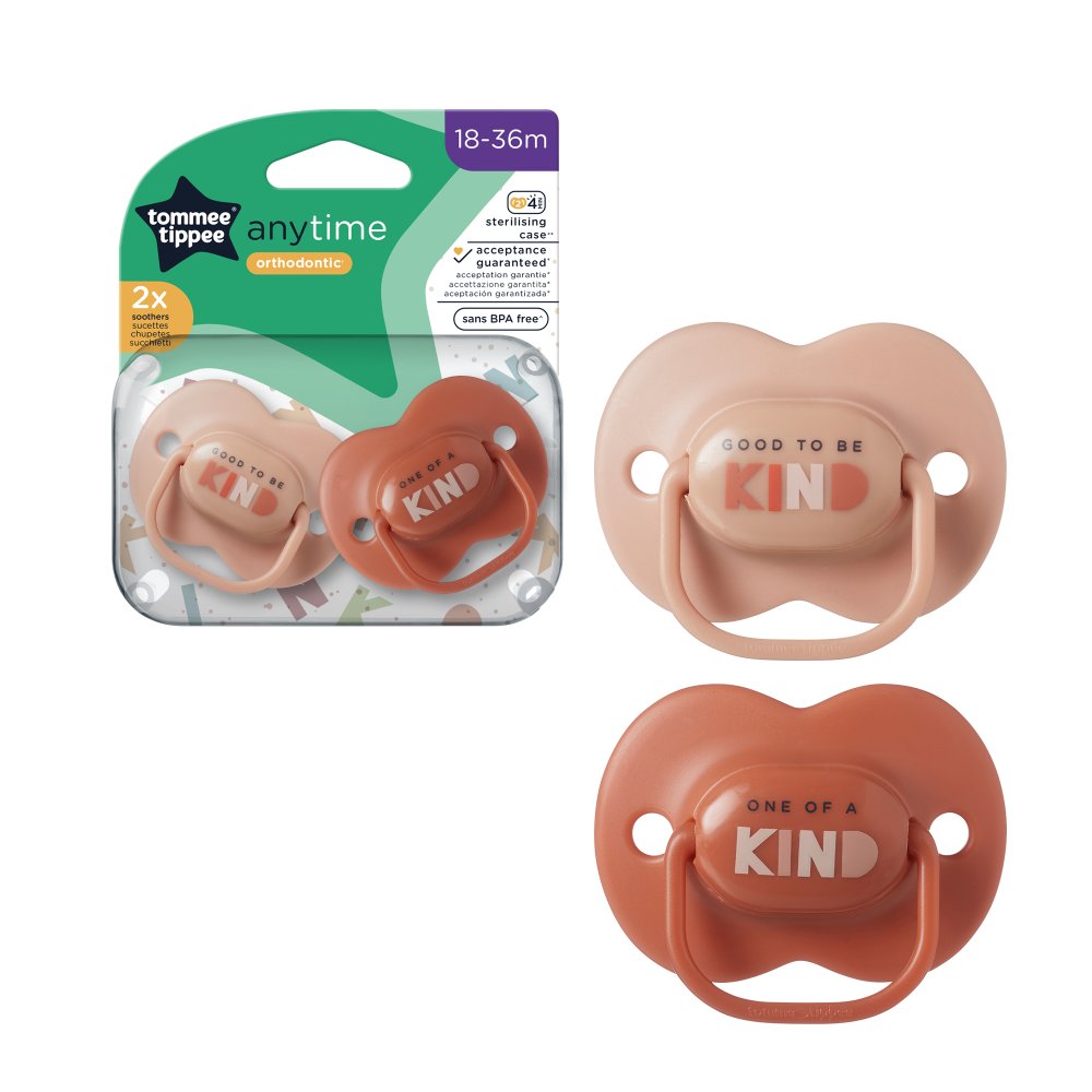 Tommee Tippee Anytime Soother 2 Pack, 6-18 Months, Steriliser Pod