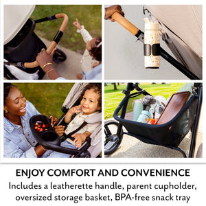 Evenflo Pivot Modular Travel System with LiteMax NXT Infant Car Seat | 6-in-1 Baby Stroller Latte Tan
