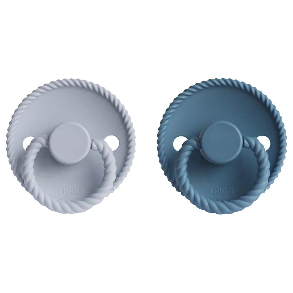 FRIGG Rope Silicone  Pacifier 0-6M 2-Pack Ocean View/Powde r Blu