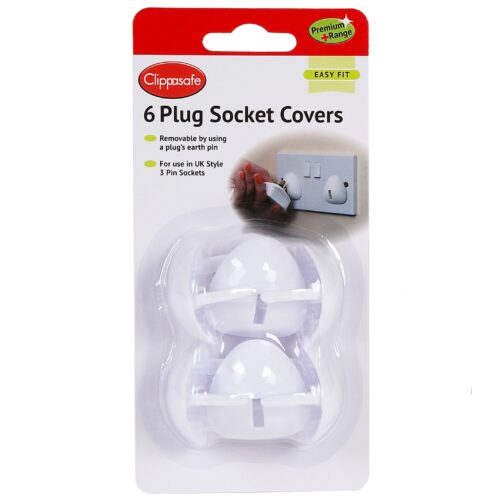 Clippasafe UK Plug Socket Covers White 6-Pack