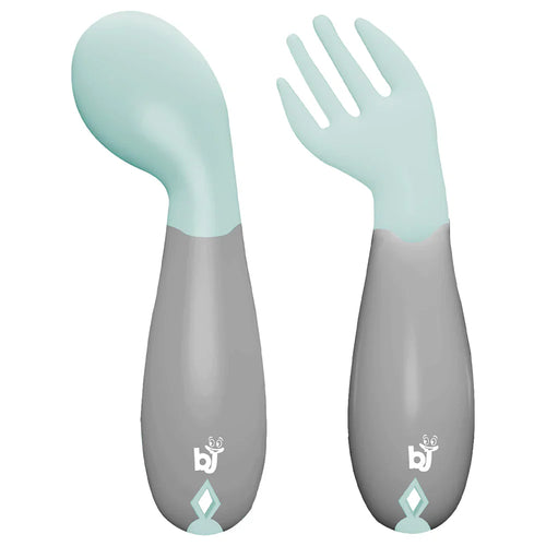 Babyjem Plastic Angled Fork & Spoon Set