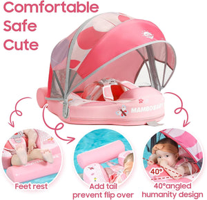 Mambobaby Non-Inflatable Chest Baby Float with Canopy - Swan