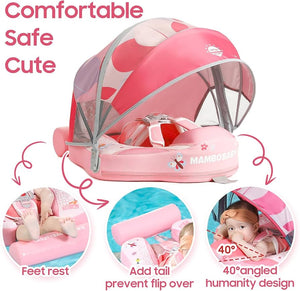 Mambobaby Non-Inflatable Chest Baby Float with Canopy - Butterfly