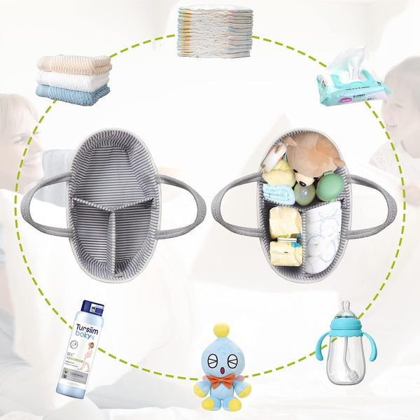 Little Baby - Baby Diaper Caddy Organizer – Cotton Rope Basket for Baby