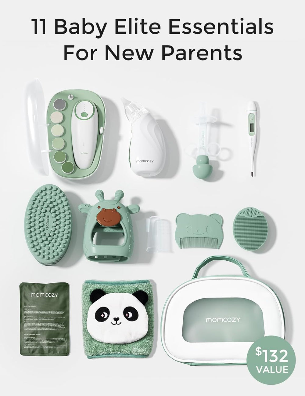 Momcozy Elite Baby Healthcare & Grooming Kit – 10pc All-in-1 Newborn Essentials Gift Set