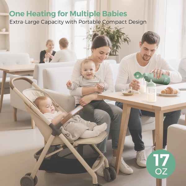 Momcozy Portable Bottle Warmer for Breast Milk & Formula – 17 oz Rechargeable Baby Bottle Warmer