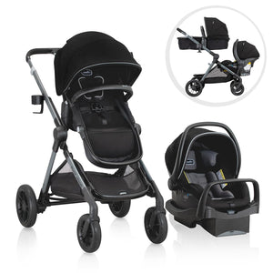 Evenflo® Pivot Xpand™ Modular Travel System with LiteMax™ Infant Car Seat – Ayrshire Black