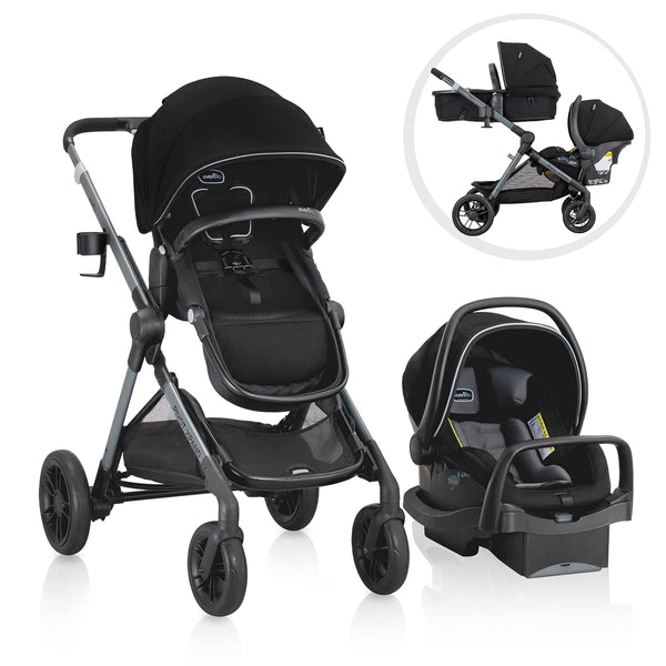 Evenflo® Pivot Xpand™ Modular Travel System with LiteMax™ Infant Car Seat – Ayrshire Black