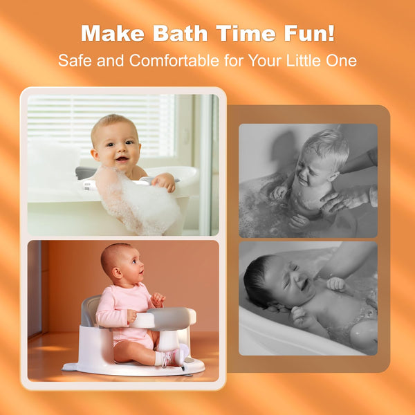 Little Baby Baby Bath Seat for Babies Non-Slip Infant Bathtub Chair with Suction Cups