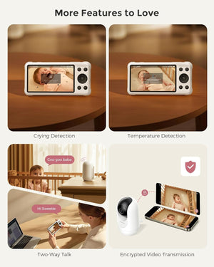 Momcozy Smart 1080P Baby Monitor with WiFi & Handheld Parent Unit – Secure 2-Way Talk & Night Vision