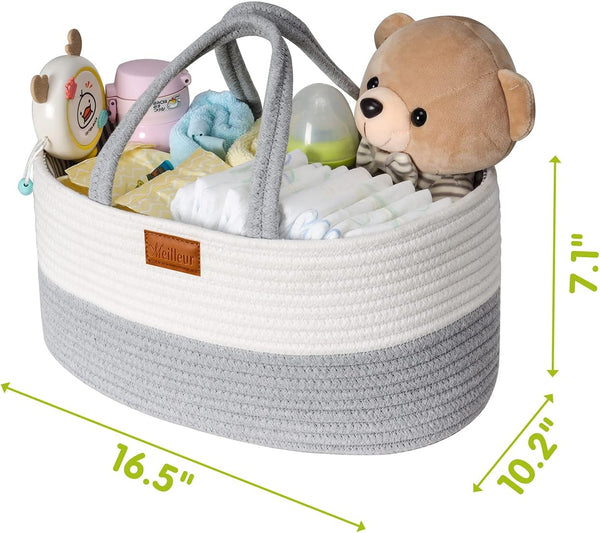 Little Baby - Baby Diaper Caddy Organizer – Cotton Rope Basket for Baby