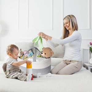 Little Baby - Baby Diaper Caddy Organizer – Cotton Rope Basket for Baby