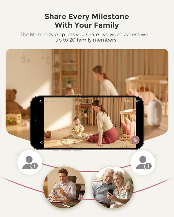 Momcozy Smart 1080P Baby Monitor with WiFi & Handheld Parent Unit – Secure 2-Way Talk & Night Vision