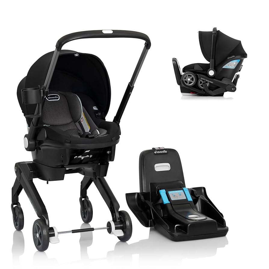 Evenflo® Shyft™ DualRide™ Infant Car Seat - Stroller Combo with Carryall Storage Beaufort Black