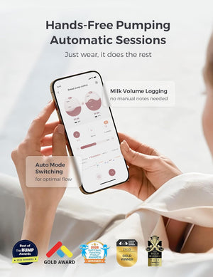 Momcozy Air 1 Wearable Breast Pump - Ultra-Slim Smart Hands-Free Pump with Wireless Charging Case