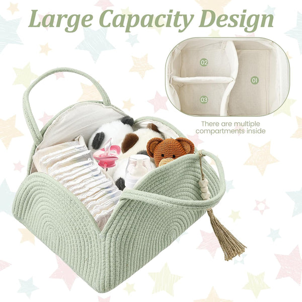 Little Baby Diaper Caddy Basket - Rainbow Beige