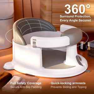 Little Baby Baby Bath Seat for Babies Non-Slip Infant Bathtub Chair with Suction Cups