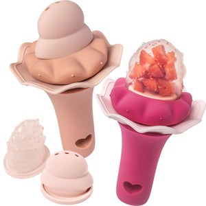 Moonkie Silicone Baby Fruit Feeder with Freezer Tray – (2-Pack, 4M+)