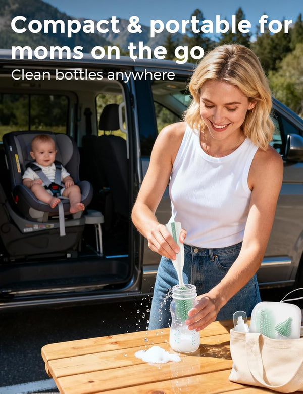 Momcozy Innovative Push-Press Design Bottle Brush Kit