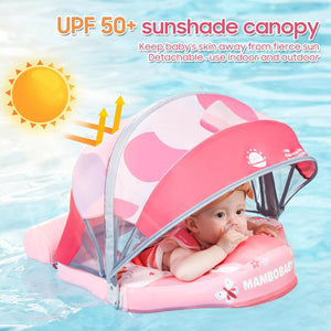 Mambobaby Non-Inflatable Chest Baby Float with Canopy - Butterfly