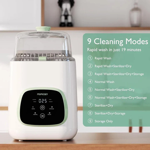 Momcozy 3-in-1 Baby Bottle Washer - Automatic Sterilizer & Dryer for Pump Parts