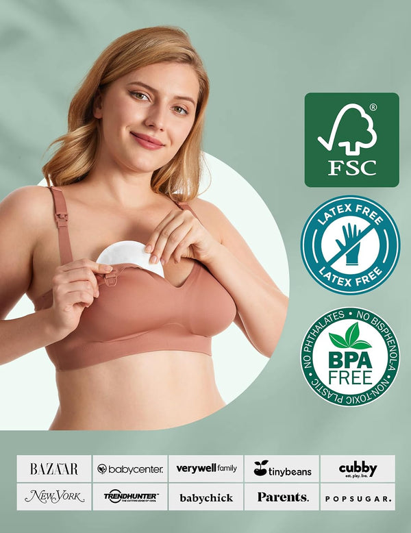 Momcozy Bamboo Fiber Disposable Nursing Pads, 100% Natural Materials