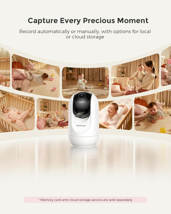 Momcozy Smart 1080P Baby Monitor with WiFi & Handheld Parent Unit – Secure 2-Way Talk & Night Vision