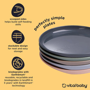 Vital Baby Perfectly Simple Toddler Plate | BPA-Free Stackable Feeding Plate