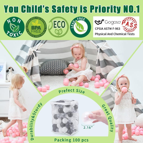 Miila Baby Toy Balls 100-Pack Colorful Play Balls