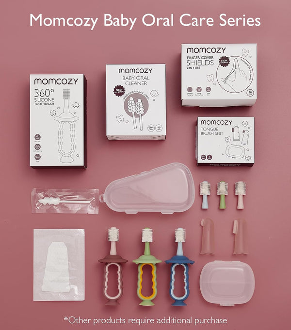 Momcozy Baby Tongue Cleaner & Oral Cleaner – 40 Disposable Baby Toothbrushes