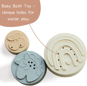 Moonkie Silicone Baby Stacking Cups – 7 Piece Soft Teething &amp; Bath Toy Set (6M+)