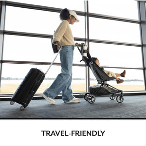 Evenflo Hummingbird™ Ultra-Lightweight Carbon Fiber Stroller Crest Grey