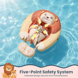 Mambobaby Non-Inflatable Chest Baby Float & Baby Carrier with Canopy - Lion