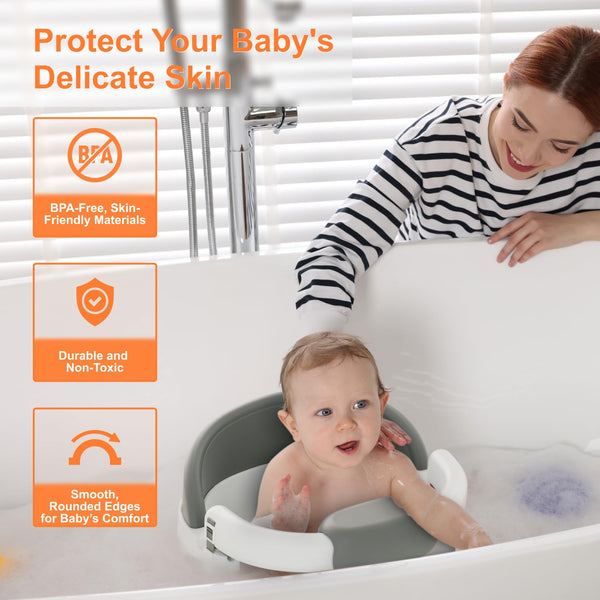 Little Baby Baby Bath Seat for Babies Non-Slip Infant Bathtub Chair with Suction Cups