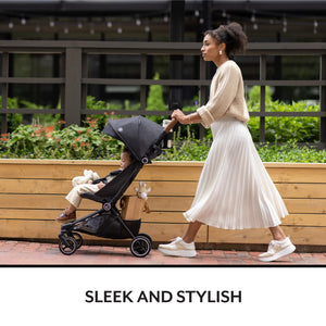 Evenflo Hummingbird™ Ultra-Lightweight Carbon Fiber Stroller Crest Grey