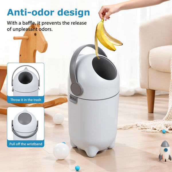 Purebaby Diaper Pail –  Odor-Control Diaper Bin