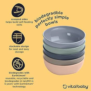 Vital Baby Perfectly Simple Toddler Bowl | BPA-Free Stackable Feeding Bowl