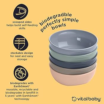 Vital Baby Perfectly Simple Toddler Bowl | BPA-Free Stackable Feeding Bowl