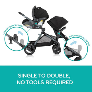 Evenflo® Pivot Xpand™ Modular Travel System with LiteMax™ Infant Car Seat – Ayrshire Black