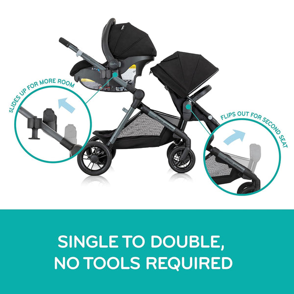 Evenflo® Pivot Xpand™ Modular Travel System with LiteMax™ Infant Car Seat – Ayrshire Black